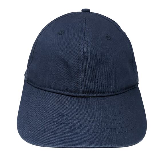 Unbranded Strapback Baseball Cap Blue One Size Adjustable Vented Holes Blank - Picture 1 of 9